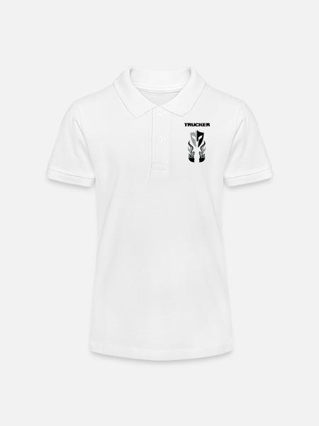 Trucker Brust - Stanley/Stella Teenager Bio-Poloshirt MINI SPRINTER - Weiß