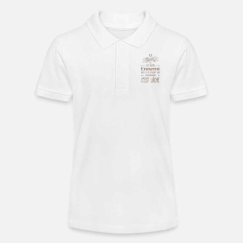 Le chocolat est notre ennemi - Polo bio MINI SPRINTER Stanley/Stella Ado - blanc