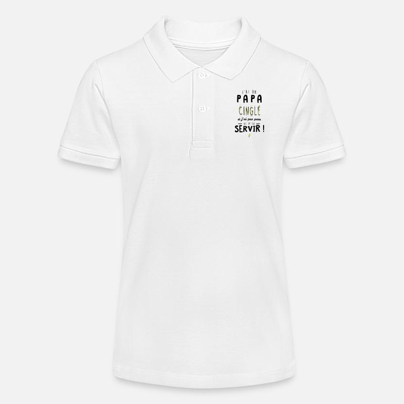 J'ai un papa cinglé et je peux m'en servir - Polo bio MINI SPRINTER Stanley/Stella Ado - blanc