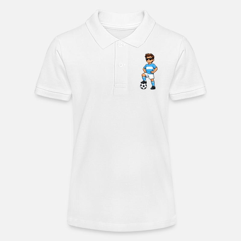 Soccer Boy Fan d’Argentine Drapeau argentin - Polo bio MINI SPRINTER Stanley/Stella Ado - blanc
