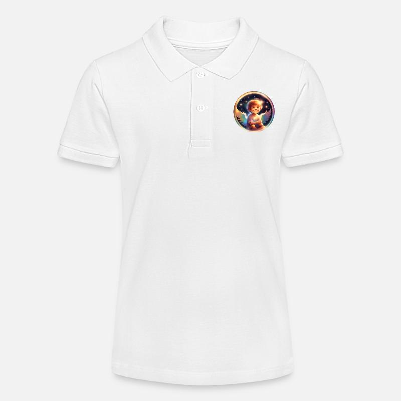 Petit ange arc en ciel - Polo bio MINI SPRINTER Stanley/Stella Ado - blanc