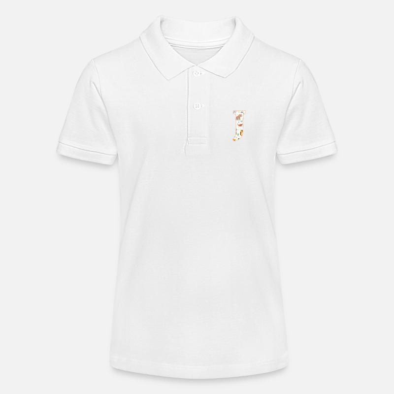 Buchstabe J, Monogramm, Tiermuster - Stanley/Stella Teenager Bio-Poloshirt MINI SPRINTER - Weiß