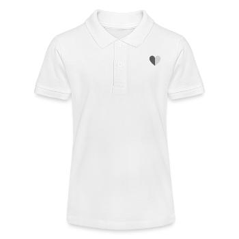 Zweifarbiges Herz dunkelgrau-hellgrau - Stanley/Stella Teenager Bio-Poloshirt MINI SPRINTER - Weiß - Vorne