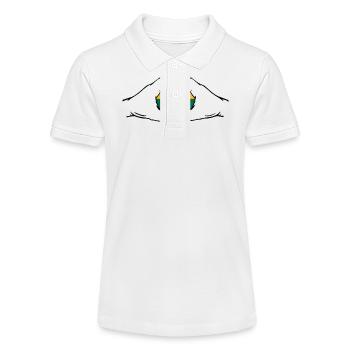 Lithuania Flag Heart Shape - Stanley/Stella Teen Organic Polo Shirt MINI SPRINTER - white - Front
