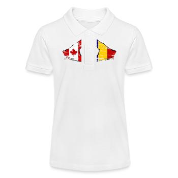 Canada Roumanie forme de coeur avec des mains utilisées - Polo bio MINI SPRINTER Stanley/Stella Ado - blanc - Devant