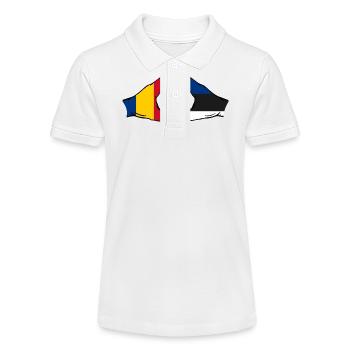 Roumanie Estonie Forme de coeur avec les mains - Polo bio MINI SPRINTER Stanley/Stella Ado - blanc - Devant