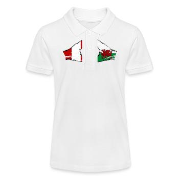Pérou Pays de Galles drapeau mains forme de coeur utilisé - Polo bio MINI SPRINTER Stanley/Stella Ado - blanc - Devant