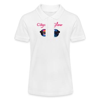 Cityscape Glow, Sonnenbrille - Stanley/Stella Teenager Bio-Poloshirt MINI SPRINTER - Weiß - Vorne