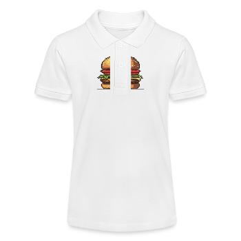 Burger Pixel Gamer - Stanley/Stella Teen Organic Polo Shirt MINI SPRINTER - white - Front