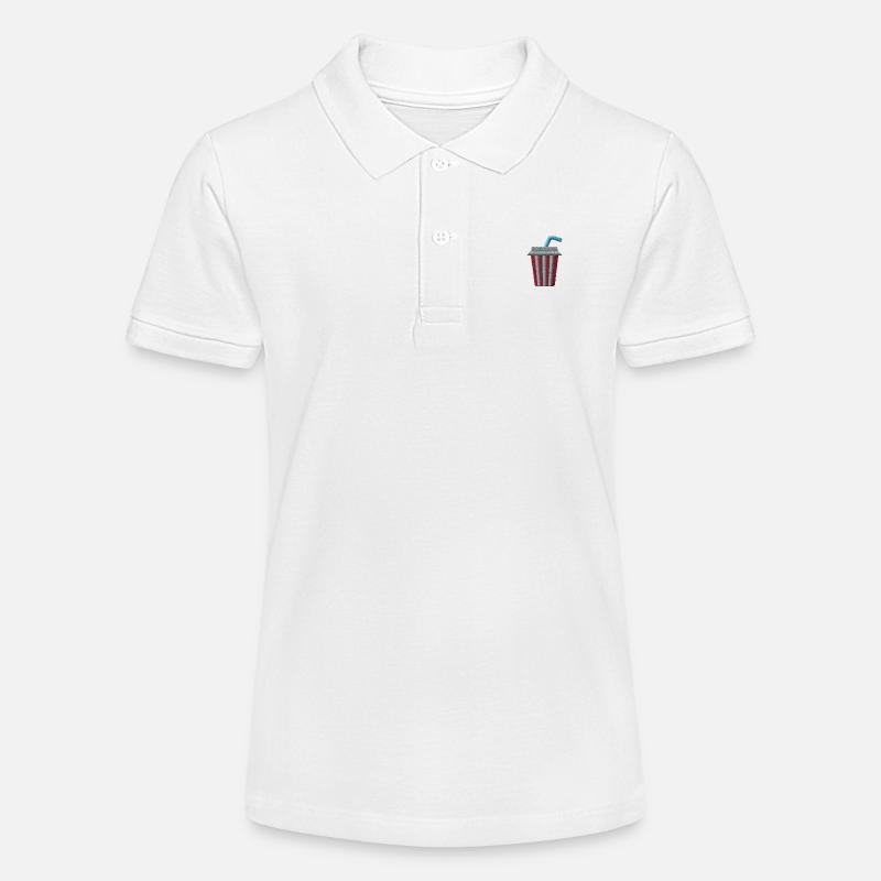 Tasse de limonade brodée - Polo bio MINI SPRINTER Stanley/Stella Ado - blanc