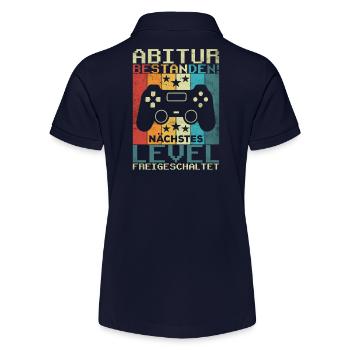 Abitur Abi Abschluss Abiturienten Vintage Geschenk - Stanley/Stella Teenager Bio-Poloshirt MINI SPRINTER - Navy - Hinten