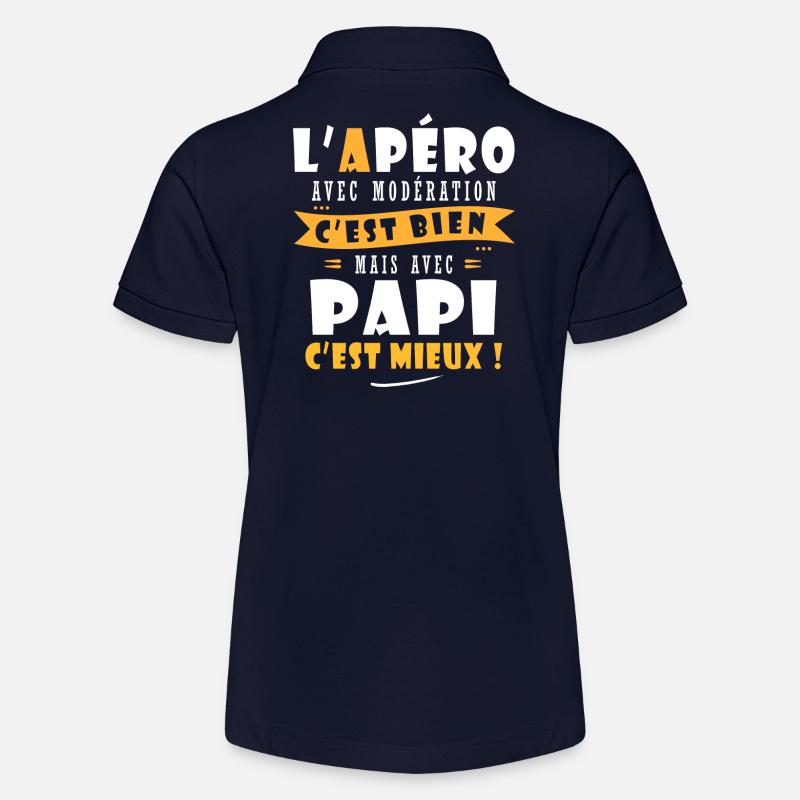 Papi Cadeau Humour papy cadeau papi papy - Polo bio MINI SPRINTER Stanley/Stella Ado - bleu marine