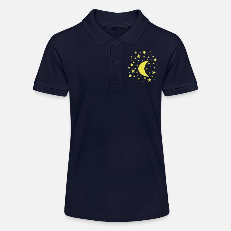 Lune et étoiles - Polo bio MINI SPRINTER Stanley/Stella Ado - bleu marine