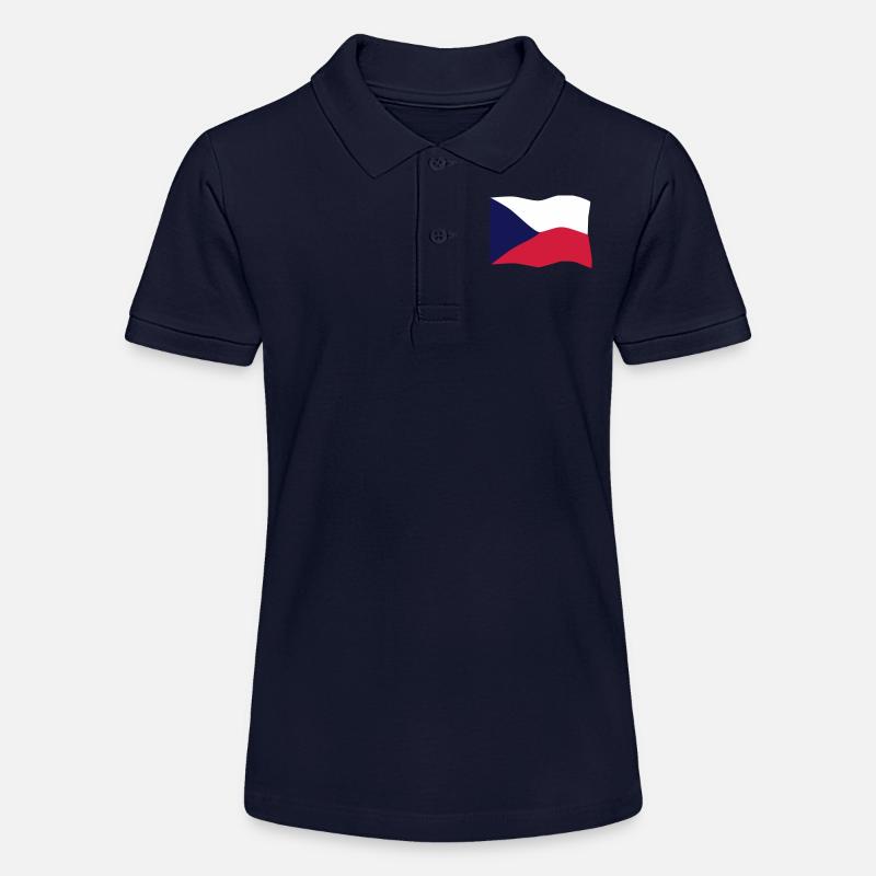 Drapeau de République Tchèque - Polo bio MINI SPRINTER Stanley/Stella Ado - bleu marine