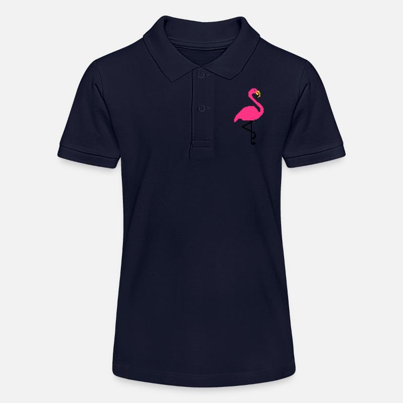 Flamingo PIxel Art - Polo bio MINI SPRINTER Stanley/Stella Ado - bleu marine