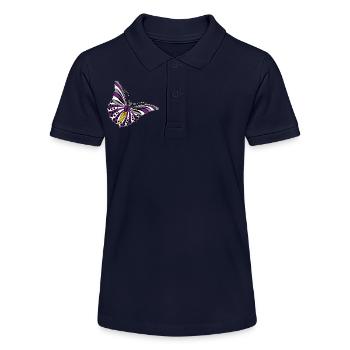 papillon asexuel non binaire labrys lesbienne - Polo bio MINI SPRINTER Stanley/Stella Ado - bleu marine - Devant