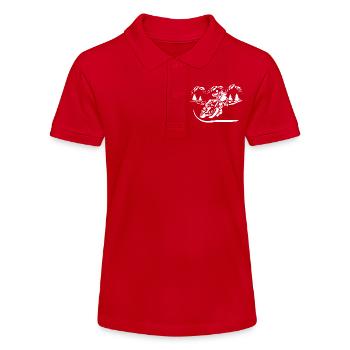 Motorcycle Forest Silhouette - Stanley/Stella Teen Organic Polo Shirt MINI SPRINTER - red - Front