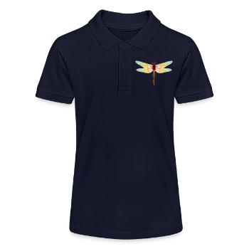 Iridescent Dragonfly – Filigree Insect Motif - Stanley/Stella Teen Organic Polo Shirt MINI SPRINTER - navy - Front