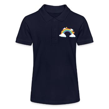Rainbow Arc with Clouds and Stars - Stanley/Stella Teen Organic Polo Shirt MINI SPRINTER - navy - Front