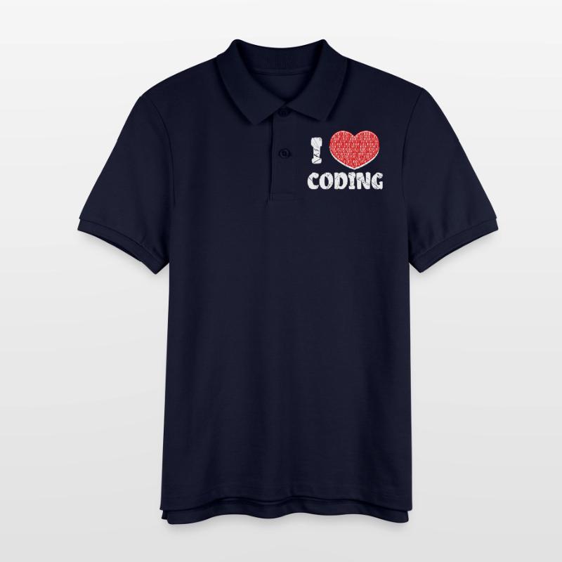 Developer Heart Coding Statement Programmer Stanley/Stella Teen Organic Polo Shirt MINI SPRINTER
