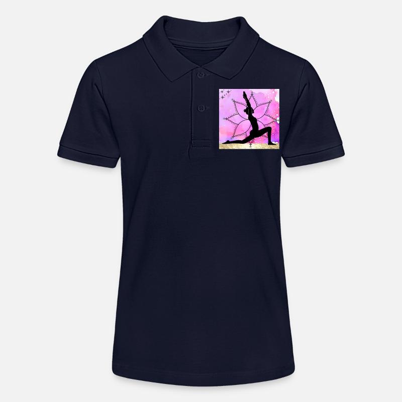 Yoga Silhouette sur Mandala - Polo bio MINI SPRINTER Stanley/Stella Ado - bleu marine