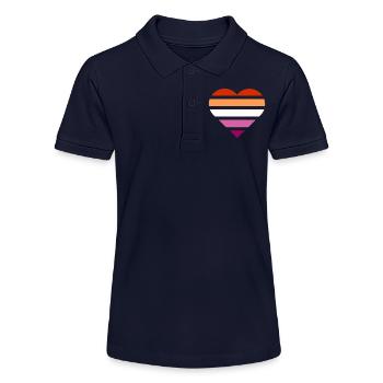 Drapeau de la fierté Cœur · Lesbienne - Polo bio MINI SPRINTER Stanley/Stella Ado - bleu marine - Devant