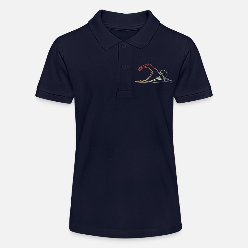 Style rétro de natation - Polo bio MINI SPRINTER Stanley/Stella Ado - bleu marine