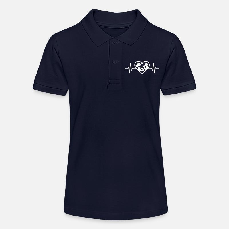 Boxe Cœur Gant Ring Silhouette - Polo bio MINI SPRINTER Stanley/Stella Ado - bleu marine