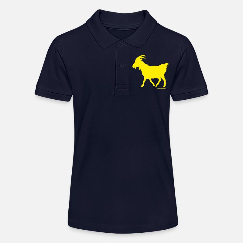 Chèvre GOAT bouc émissaire jaune - Polo bio MINI SPRINTER Stanley/Stella Ado - bleu marine