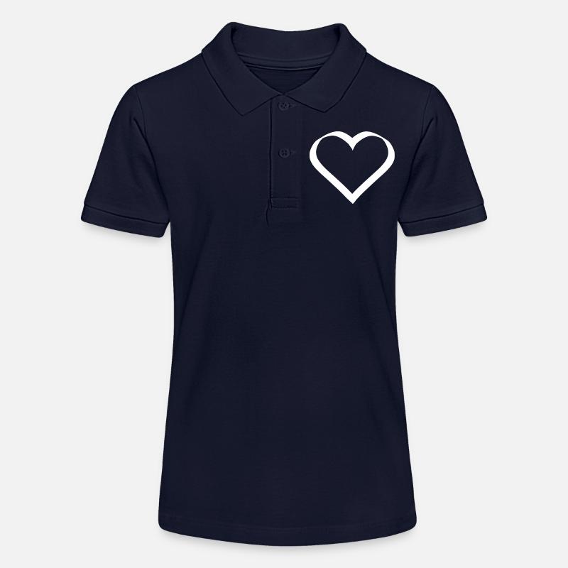 Coeur Blanc Cadeau Blanc Saint Valentin - Polo bio MINI SPRINTER Stanley/Stella Ado - bleu marine