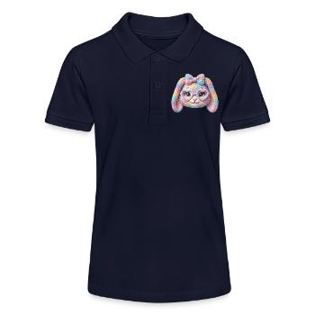 Hase Herzbrille Häschen Pastell Regenbogen Ostern - Stanley/Stella Teenager Bio-Poloshirt MINI SPRINTER - Navy - Vorne
