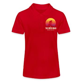 Open Road Adventure Cyclist Print - Stanley/Stella Teenager Bio-Poloshirt MINI SPRINTER - Rot - Vorne