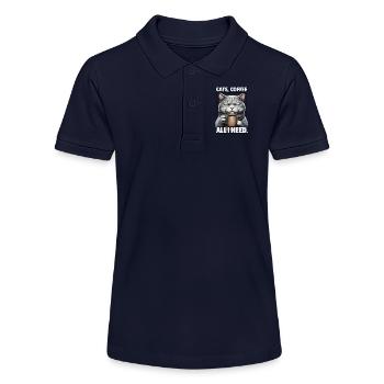 Lustiges Katze Kunst Katzenbesitzer Katzen Kaffee - Stanley/Stella Teenager Bio-Poloshirt MINI SPRINTER - Navy - Vorne