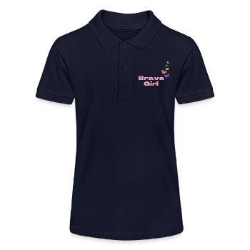 Brave Girl with butterflies - Stanley/Stella Teen Organic Polo Shirt MINI SPRINTER - navy - Front