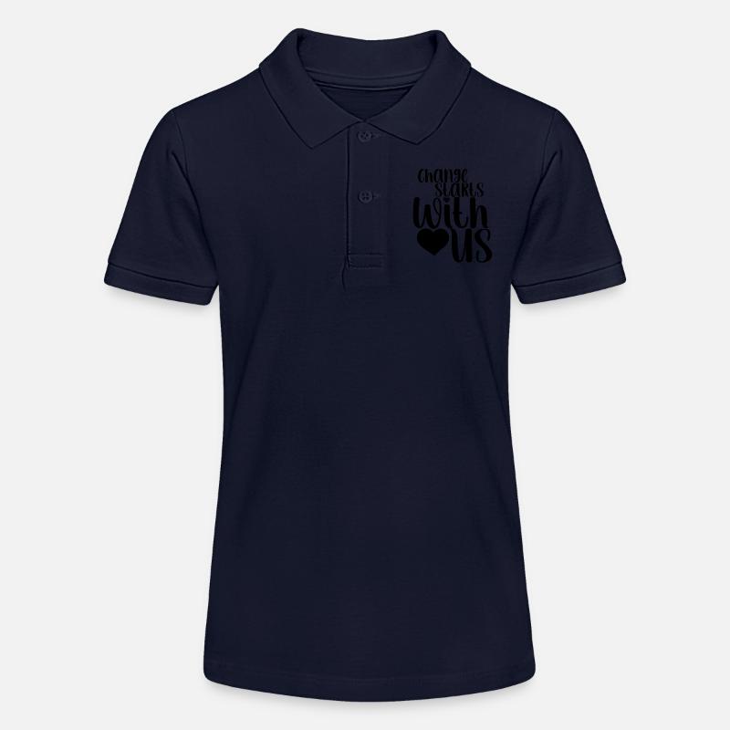 Frase - Le changement commence avec nous - Corazón - Polo bio MINI SPRINTER Stanley/Stella Ado - bleu marine