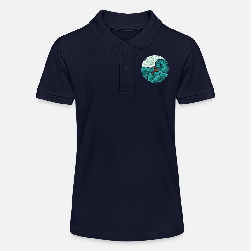 Surfer turquoise - Polo bio MINI SPRINTER Stanley/Stella Ado - bleu marine
