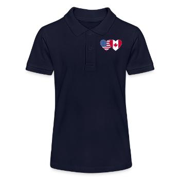 Drapeau des États-Unis Canada Coeur - Polo bio MINI SPRINTER Stanley/Stella Ado - bleu marine - Devant