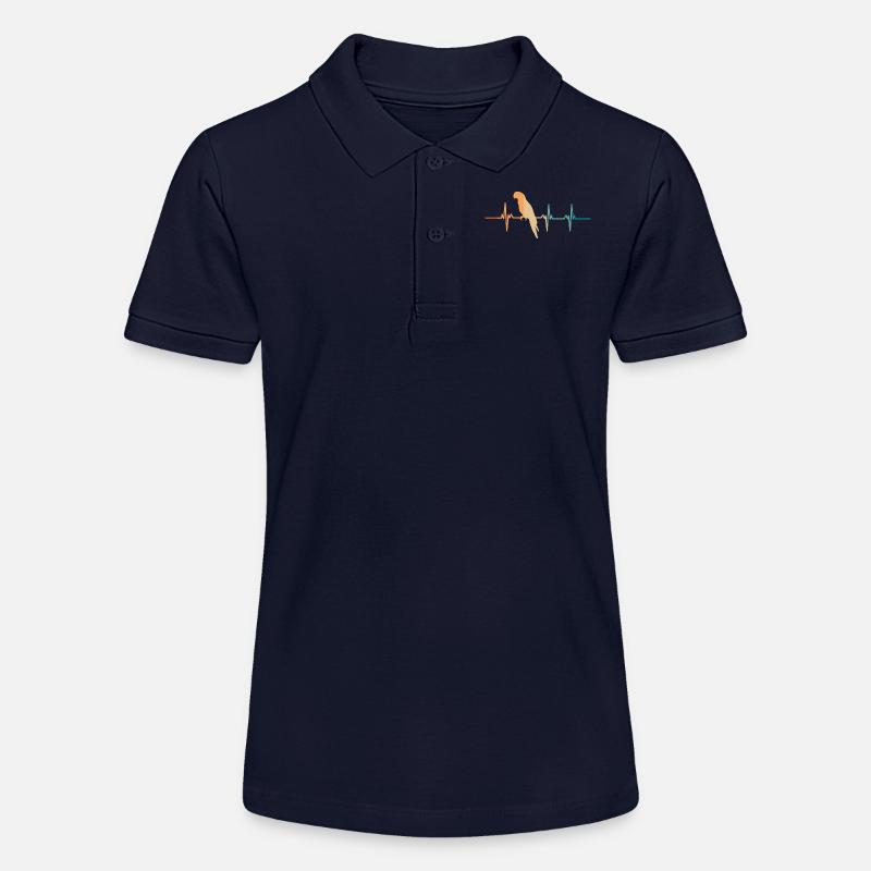 Battement de cœur perroquet - Polo bio MINI SPRINTER Stanley/Stella Ado - bleu marine