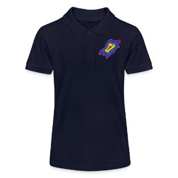 Drapeau arc-en-ciel de style Papercut - Polo bio MINI SPRINTER Stanley/Stella Ado - bleu marine - Devant