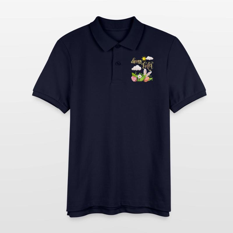 Happy-Easter Calligraphy, Easter Egg, Happy Easter Stanley/Stella Teen Organic Polo Shirt MINI SPRINTER
