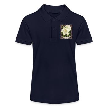 Vintage rhododendron, antique botanical drawing - Stanley/Stella Teen Organic Polo Shirt MINI SPRINTER - navy - Front