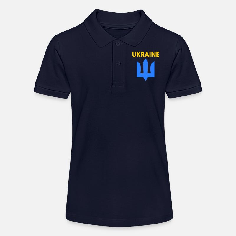 Ukraina - Ekologisk pikétröja MINI SPRINTER tonåring från Stanley/Stella - marinblå