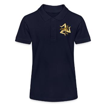 Sizilien Trinacria sizilianische Flagge Sicilia - Stanley/Stella Teenager Bio-Poloshirt MINI SPRINTER - Navy - Vorne