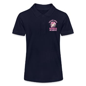 Idée cadeau motif coréen à la mode pour les fans de K-pop - Polo bio MINI SPRINTER Stanley/Stella Ado - bleu marine - Devant