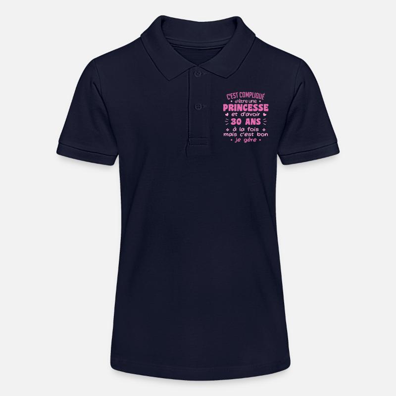 Femme Princesse Anniversaire 30 Ans - Polo bio MINI SPRINTER Stanley/Stella Ado - bleu marine