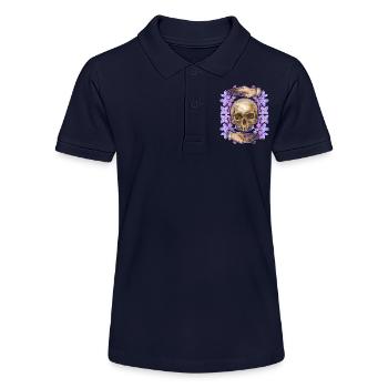 Dia-De-Los-Muertos, Sugar-Skull, Skull, Skull - Stanley/Stella Teen Organic Polo Shirt MINI SPRINTER - navy - Front