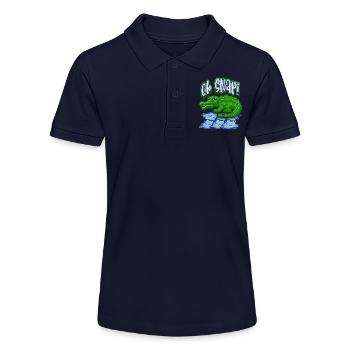 Crocodile Crocodile, drôle de dicton, jeu de mots, pixel art - Polo bio MINI SPRINTER Stanley/Stella Ado - bleu marine - Devant