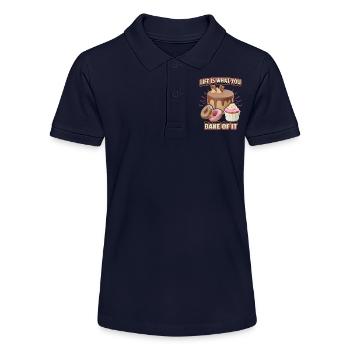 Dicton amusant de tarte, boulangerie, pâtisserie de gâteau - Polo bio MINI SPRINTER Stanley/Stella Ado - bleu marine - Devant