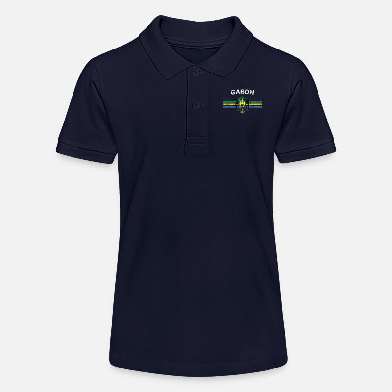 Drapeau du Gabon shirt - Gabon Emblème et drapeau Gabon - Polo bio MINI SPRINTER Stanley/Stella Ado - bleu marine