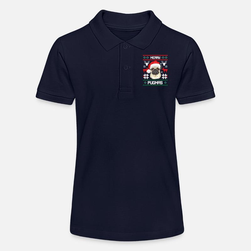 Joyeux Noël Pugmas drôle Pug laid Pull - Polo bio MINI SPRINTER Stanley/Stella Ado - bleu marine